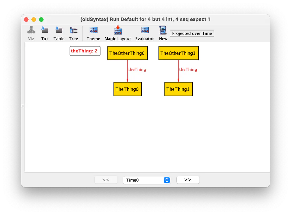 A screenshot showing how model instances, after choosing to project over time in the projection dropdown